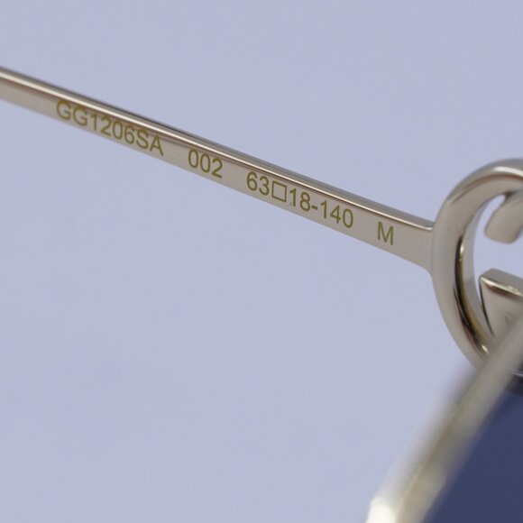 Gucci GG1206SA 002 Sunglasses Gold Round Frame, Grey Lenses - Picture 9 of 11